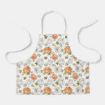 Watercolor Pumpkins and Foliage Autumn Pattern Apron