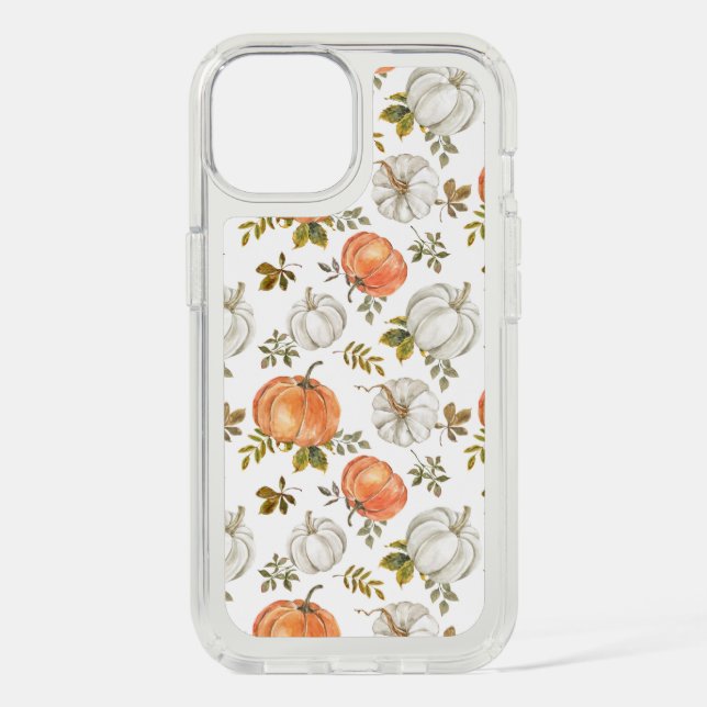 Watercolor Pumpkins and Foliage Autumn Pattern Speck iPhone Case (Front)