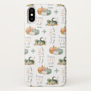WATERCOLOR PUMPKINS AND GOURDS iPhone X CASE