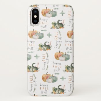 Watercolor Pumpkins And Gourds Iphone X Case by GIFTSBYHEATHERMYERS at Zazzle