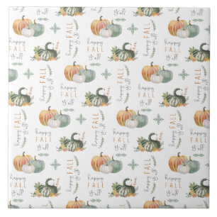 WATERCOLOR PUMPKINS AND GOURDS CERAMIC TILE