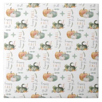 Watercolor Pumpkins And Gourds Ceramic Tile by GIFTSBYHEATHERMYERS at Zazzle