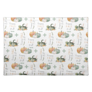 WATERCOLOR PUMPKINS AND GOURDS CLOTH PLACEMAT