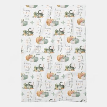 Watercolor Pumpkins And Gourds Kitchen Towel by GIFTSBYHEATHERMYERS at Zazzle