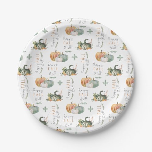 WATERCOLOR PUMPKINS AND GOURDS PAPER PLATES