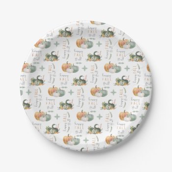 Watercolor Pumpkins And Gourds Paper Plates by GIFTSBYHEATHERMYERS at Zazzle