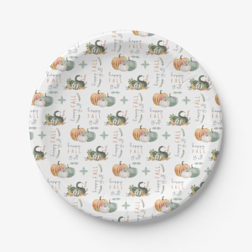 WATERCOLOR PUMPKINS AND GOURDS PAPER PLATES