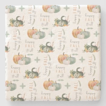 Watercolor Pumpkins And Gourds Stone Coaster by GIFTSBYHEATHERMYERS at Zazzle