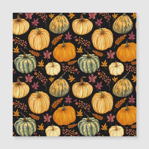 Watercolor Pumpkins Autumn Seamless Pattern