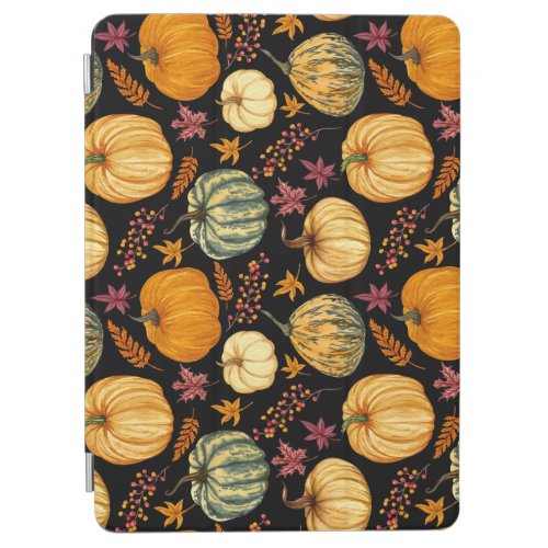Watercolor Pumpkins Autumn Seamless Pattern iPad Air Cover