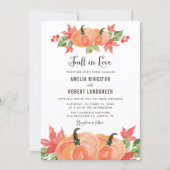 Watercolor Pumpkins Autumn Wedding Invitation | Zazzle