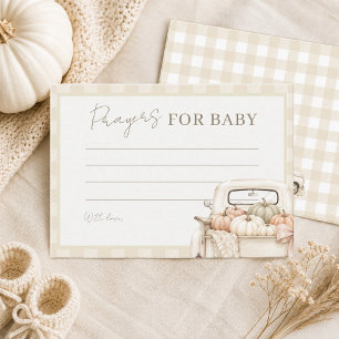 Watercolor Pumpkins Baby Shower Prayers For Baby Advice Card