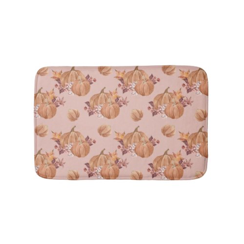 Watercolor Pumpkins Fall Bath Mat