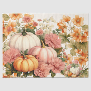 Watercolor Pumpkins & Fall Foliage Decoupage Tissue Paper