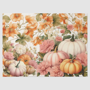Watercolor Pumpkins & Fall Foliage Decoupage Tissue Paper