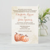 watercolor pumpkins fall harvest wedding invites (Standing Front)