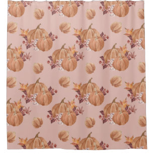 Watercolor Pumpkins Fall Shower Curtain