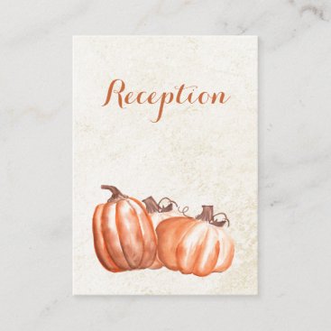 watercolor pumpkins fall wedding reception invite