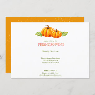 Watercolor Pumpkins Friendsgiving Thanksgiving Invitation