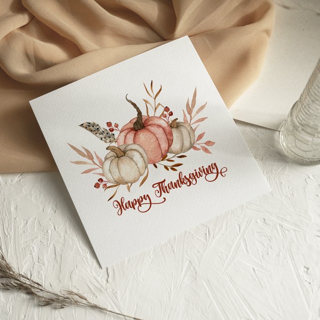 Watercolor Pumpkins Happy Thanksgiving card (Creator Uploaded)