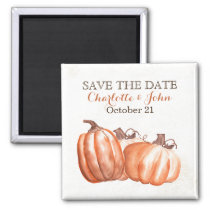 watercolor pumpkins harvest wedding save the Date Magnet