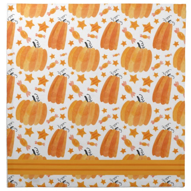 Watercolor Pumpkins Kitchen Towels Cloth Napkin (Front)