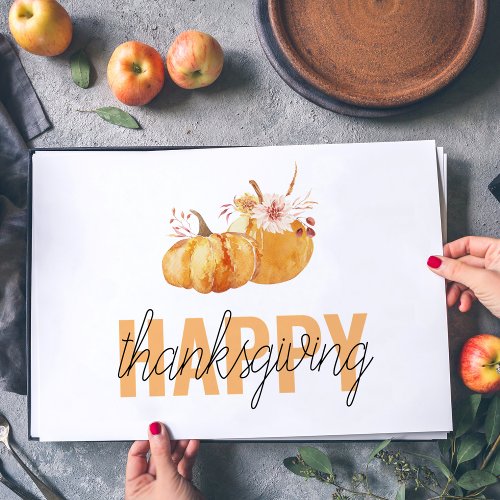 Watercolor Pumpkins  Orange Happy Thanksgiving Paper Pad
