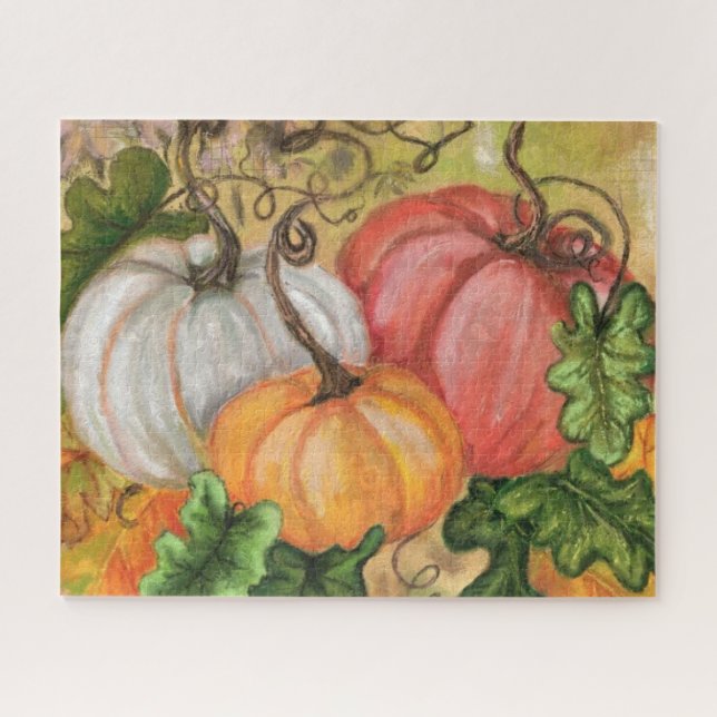 Watercolor Pumpkins Puzzle (Horizontal)