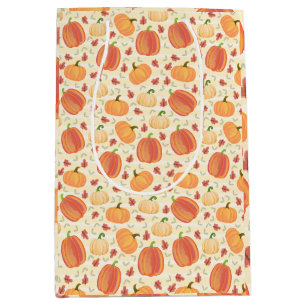 Watercolor Pumpkins: Soft Cream and Pale Yellow Medium Gift Bag