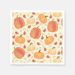 Watercolor Pumpkins: Soft Cream and Pale Yellow Napkins