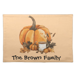 Watercolor Pumpkins Thanksgiving Paper Placemat