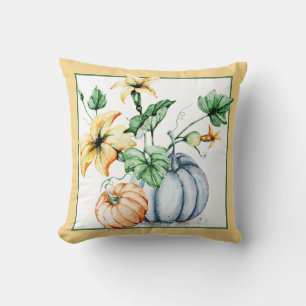 Watercolor pumpkins throw pillow