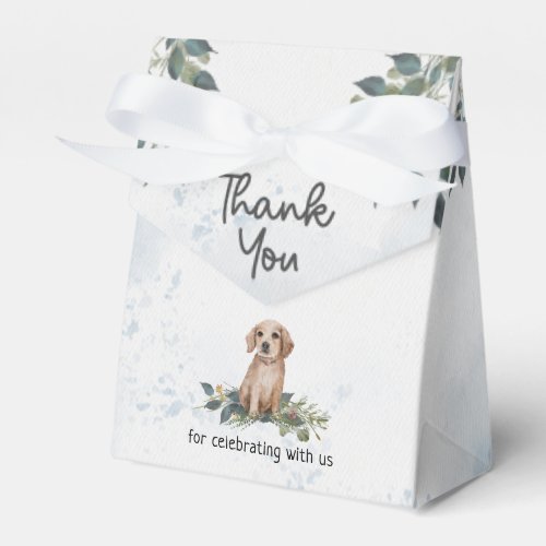 Watercolor Puppy Baby Shower Favor Box