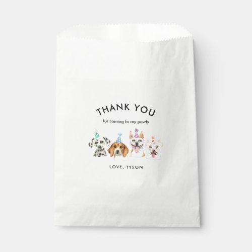 Watercolor Puppy Dog Birthday Party Thank You Favor Bag