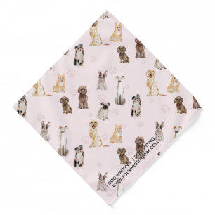 Watercolor Puppy Dog Pet Paws Bandana