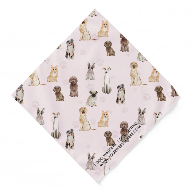 Watercolor Puppy Dog Pet Paws Bandana