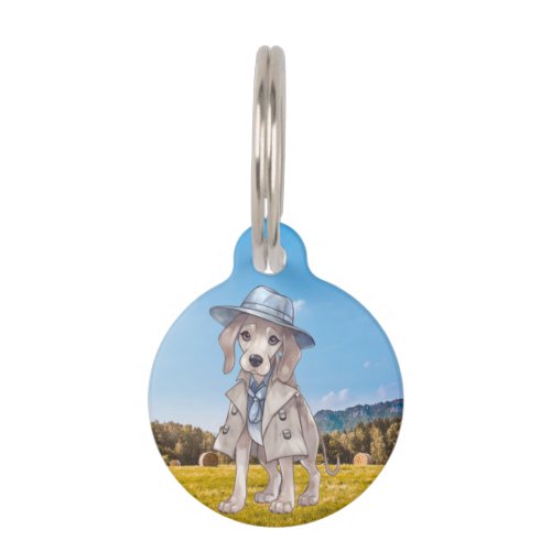Watercolor Puppy  Pet ID Tag