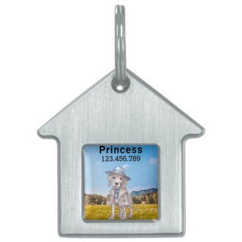 Watercolor Puppy   Pet ID Tag