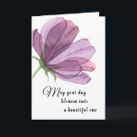 Watercolor Purple Add Name Elegant Birthday Wishes Card<br><div class="desc">Flowers are always a simple beauty that adds a refined elegance to any card. This purple, lilac or lavender hued watercolor flower is no exception. If the recipient is having a milestone birthday just add which birthday it is inside the card between "wonderful" and "birthday". Like "have a wonderful 50th...</div>