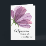 Watercolor Purple Add Name Elegant Birthday Wishes Card<br><div class="desc">Flowers are always a simple beauty that adds a refined elegance to any card. This purple, lilac or lavender hued watercolor flower is no exception. If the recipient is having a milestone birthday just add which birthday it is inside the card between "wonderful" and "birthday". Like "have a wonderful 50th...</div>