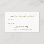 Watercolor Purple and Faux Gold Geode Referral Card (Back)