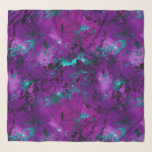Watercolor Purple and Teal Marble Galaxy Scarf<br><div class="desc">Stunning Purple and Teal Marble Galaxy design with vibrant watercolor textures and alcohol inks and marble veins</div>