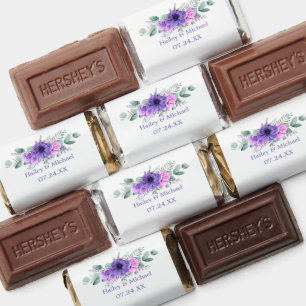 Watercolor Purple Anemone Floral Wedding Favors