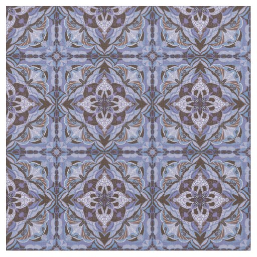 Watercolor Purple Azulejo Spanish Tile Fabric