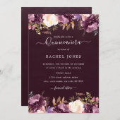 Watercolor Purple Bloom Quinceanera Invitation (Front/Back)