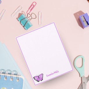 Watercolor Purple Butterfly Personalized Name