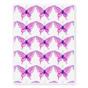 Watercolor purple butterfly temporary tattoo