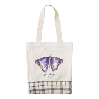 Watercolor Purple Butterfly Tote Bag by PersonalizationShop at Zazzle