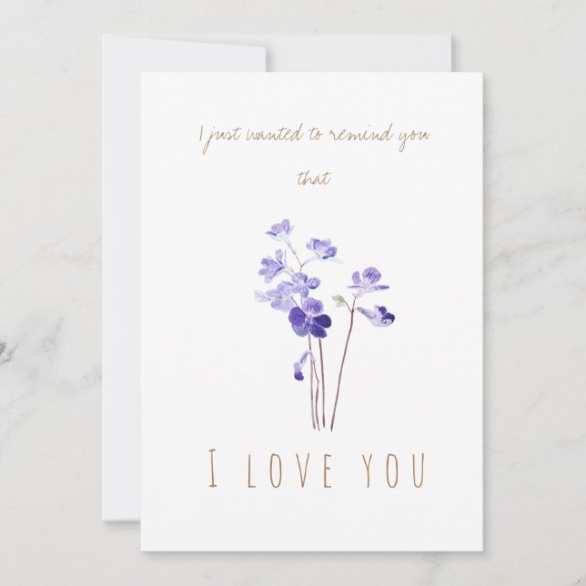 watercolor purple cape primrose greeting card (Front)