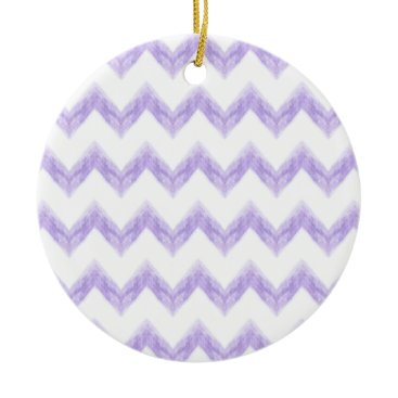 watercolor purple chevron zigzag pattern ceramic ornament